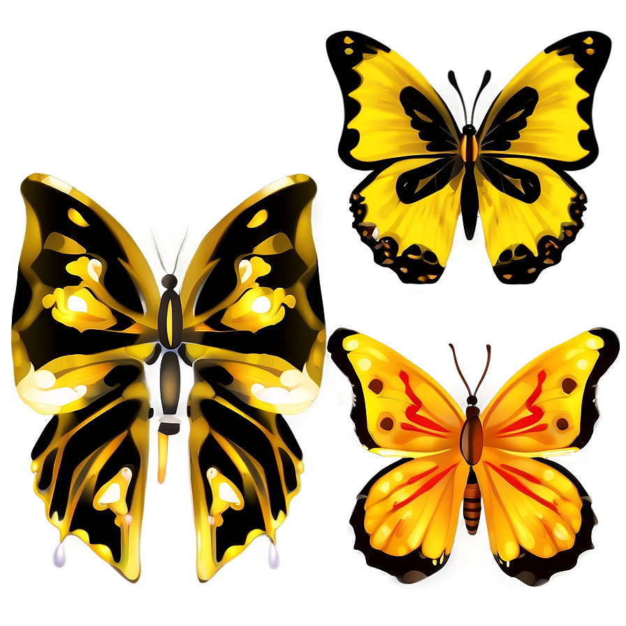 Stylized Yellow Butterfly Png 31