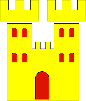 Stylized Yellow Castle Graphic