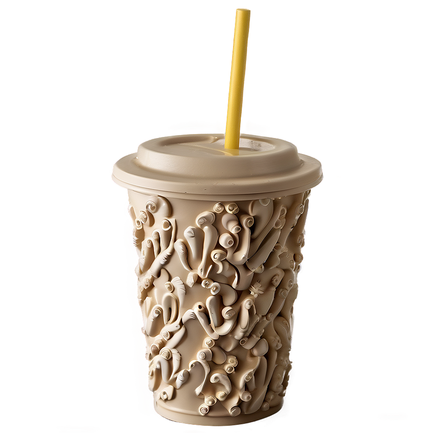 Styrofoam Cup With Straw Png 06122024