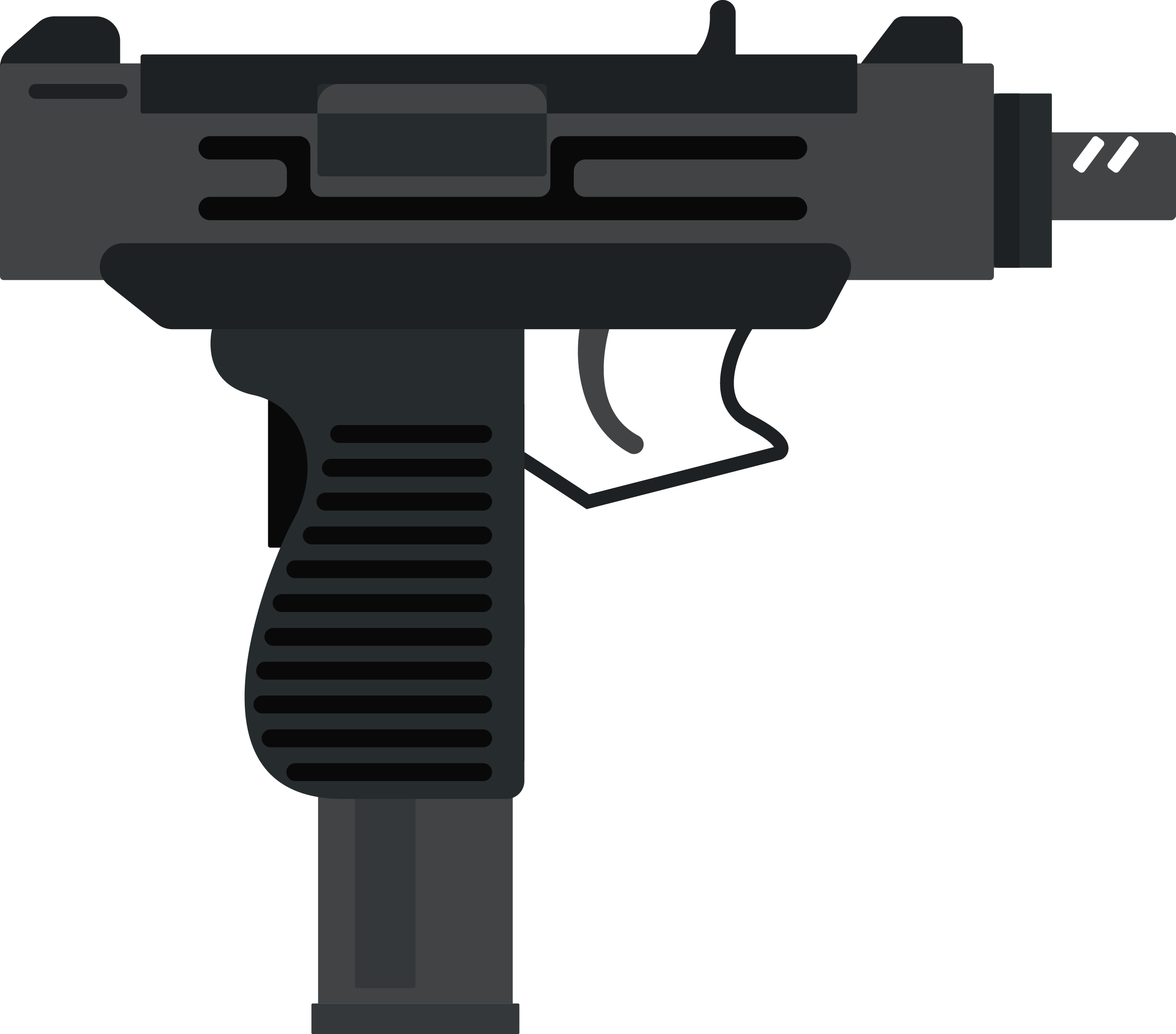 Submachine Gun Vector Illustration