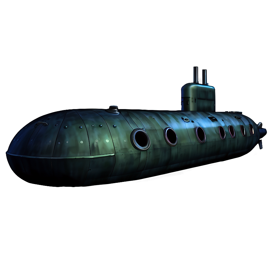 Submarine Illustration PNG 05252024 PNG with transparent background