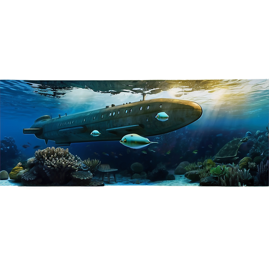 Submarine Underwater Scene PNG 05252024 PNG with transparent background