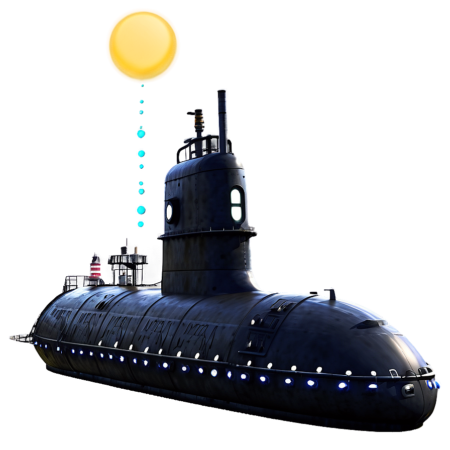 Submarine With Lights Png 05252024