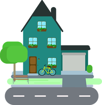 Suburban_ House_ Vector_ Illustration PNG with transparent background