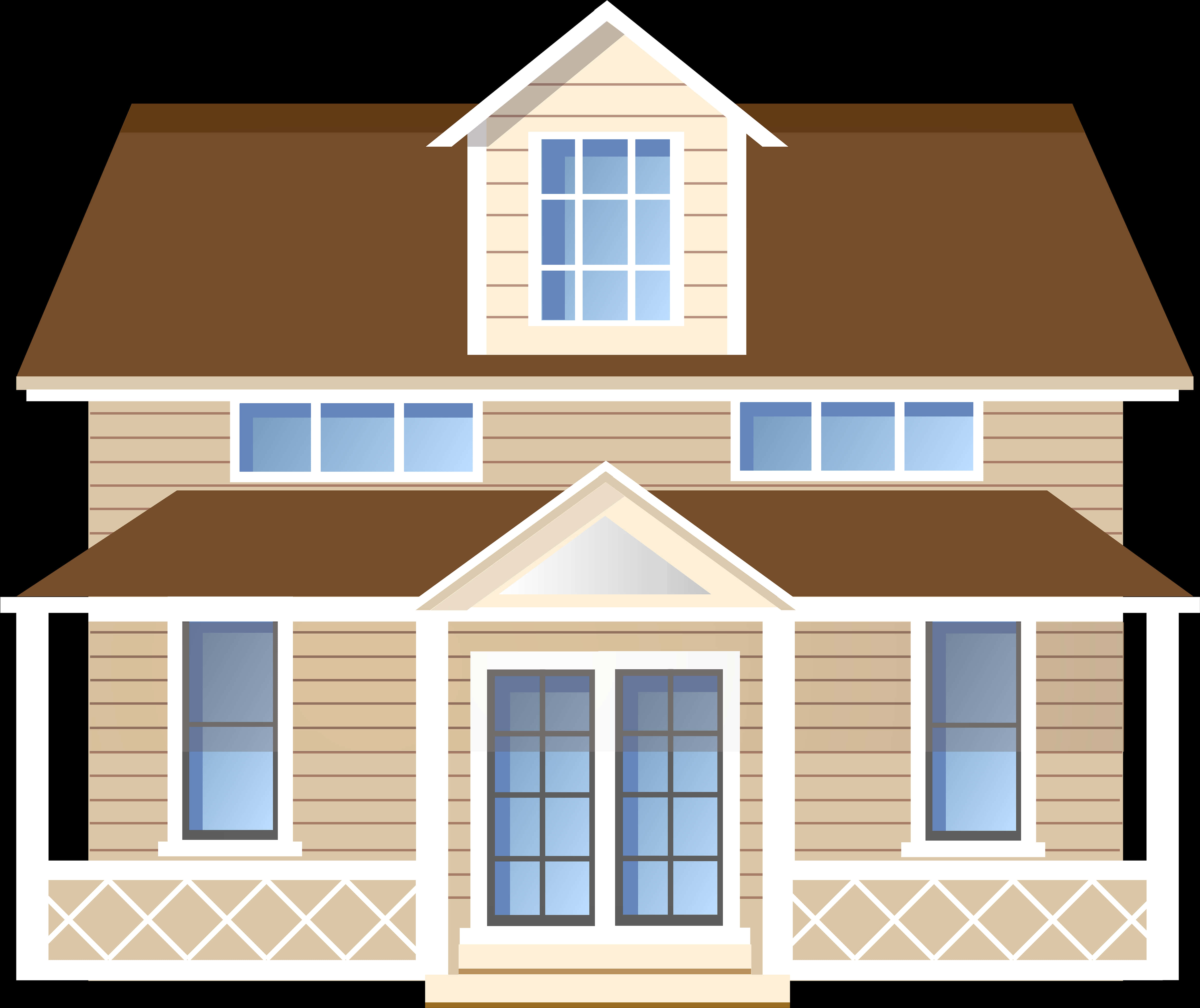 Suburban House Vector Illustration