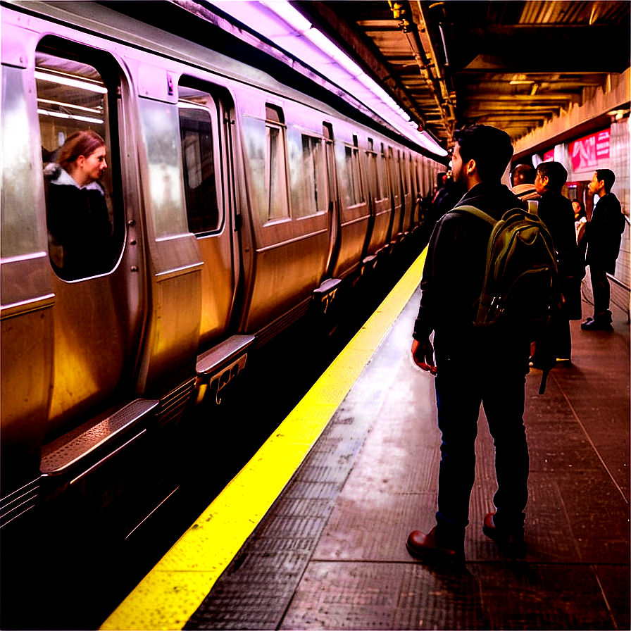 Subway Platform Crowd PNG 90 PNG with transparent background