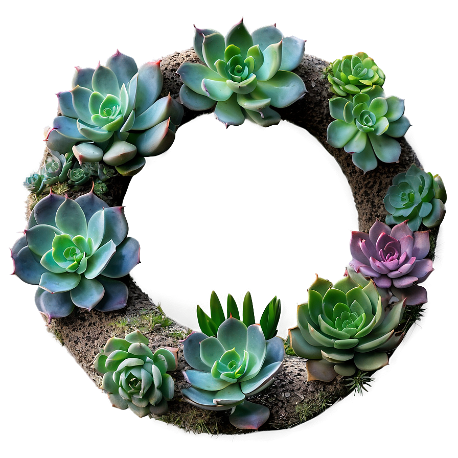 Succulent Garden Wreath Png Gwk9