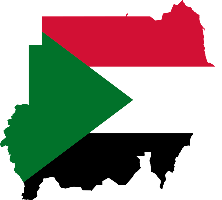 Sudan Mapwith Flag Overlay