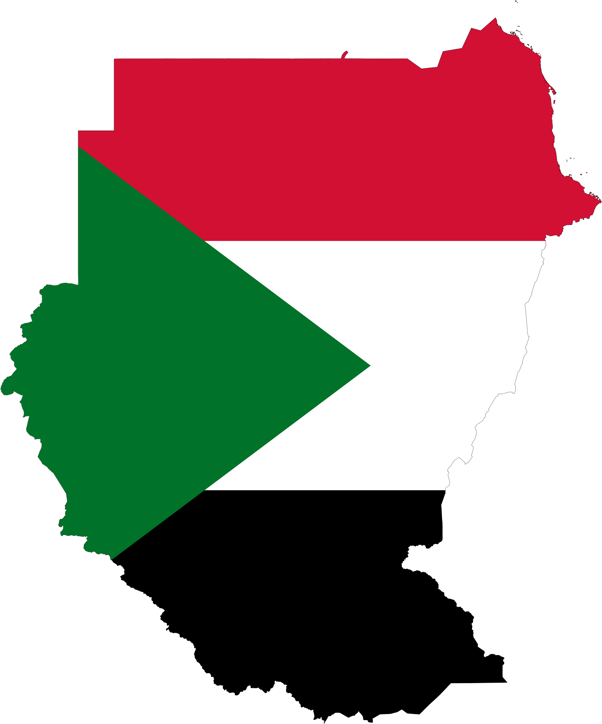 Sudan Mapwith Flag Overlay