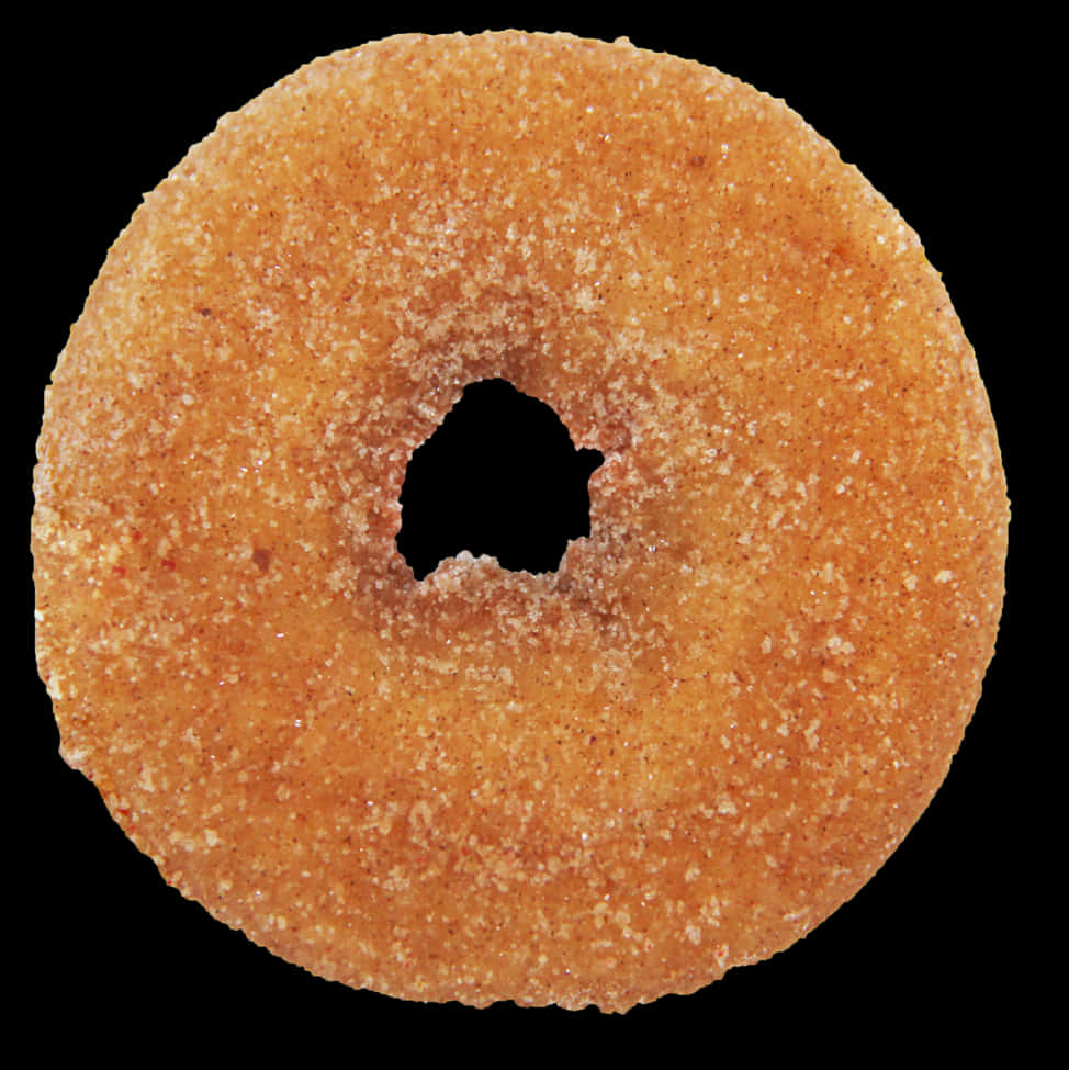 Sugar Coated Plain Donut Black Background PNG with transparent background