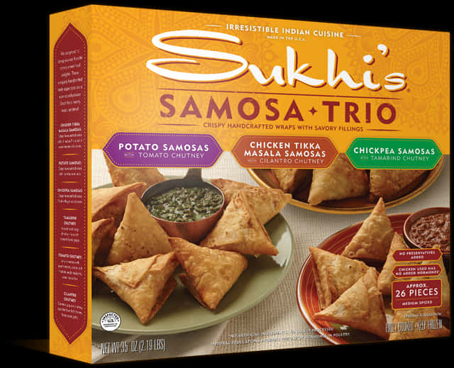 Sukhis Samosa Trio Packaging