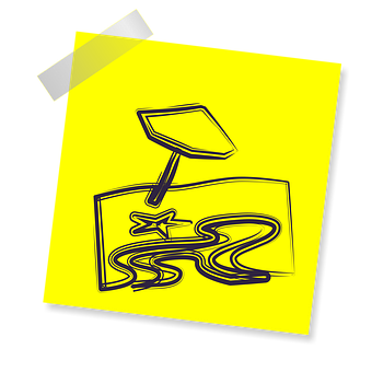 Summer Beach Doodleon Postit Note PNG with transparent background