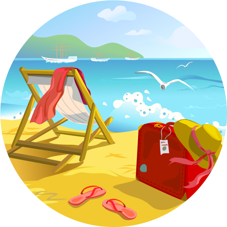 Summer Beach Vacation Clipart