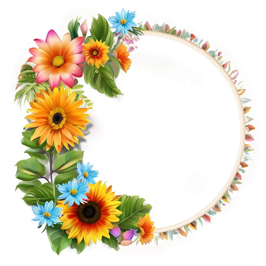 Summer Flower Frame Png Pfm