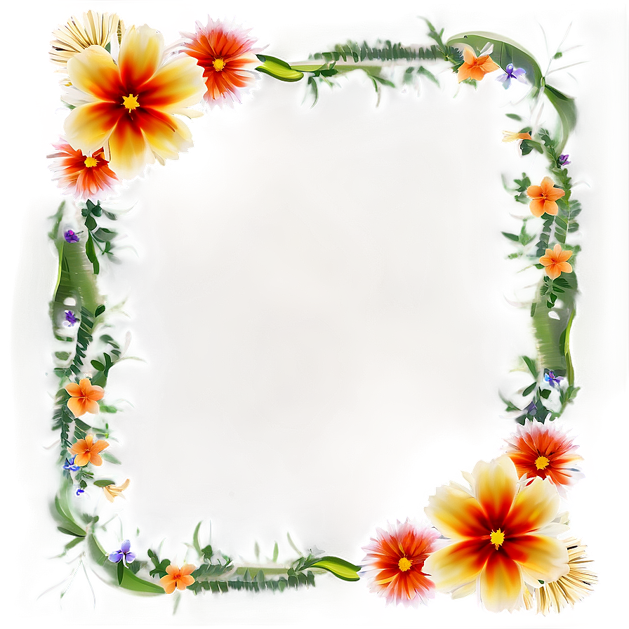 Summer Flower Frame Png Qts26