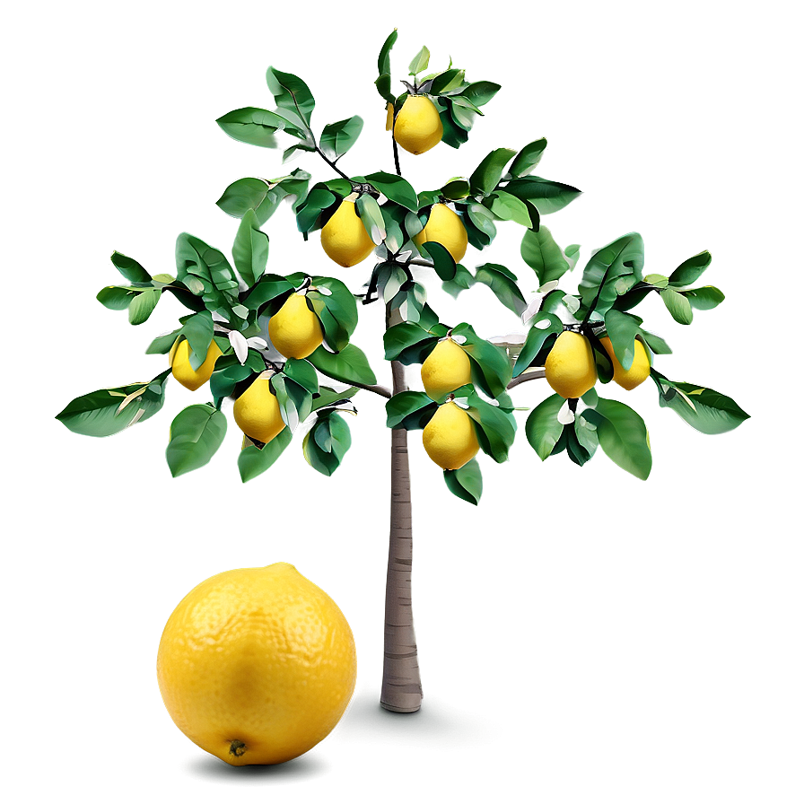 Summer Lemon Tree Scene Png Tva