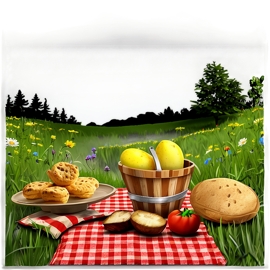 Summer Meadow Picnic Png 26