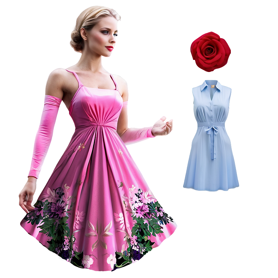 Summer Pink Dress Png 11