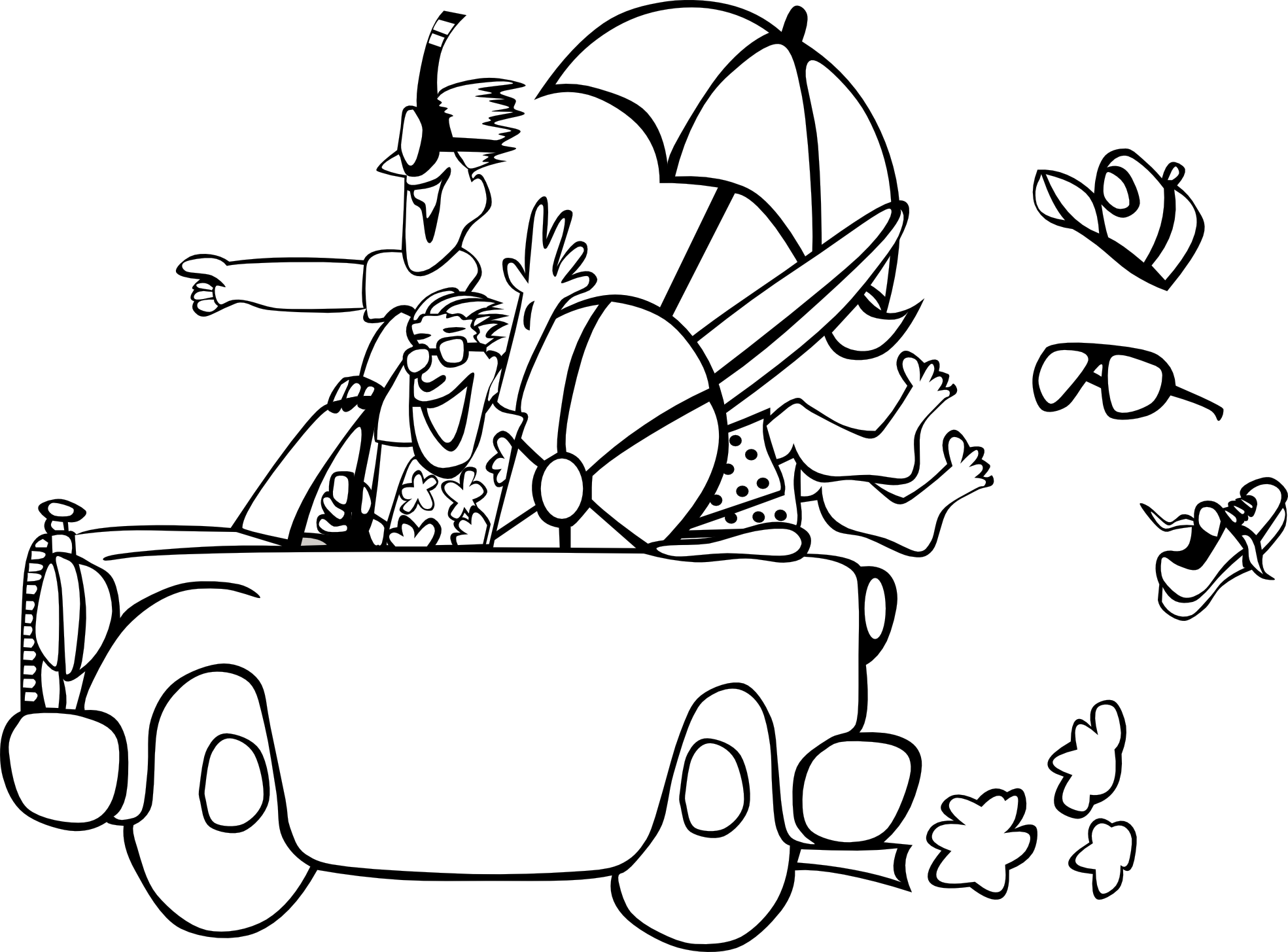 Summer Vacation Car Ride Clipart