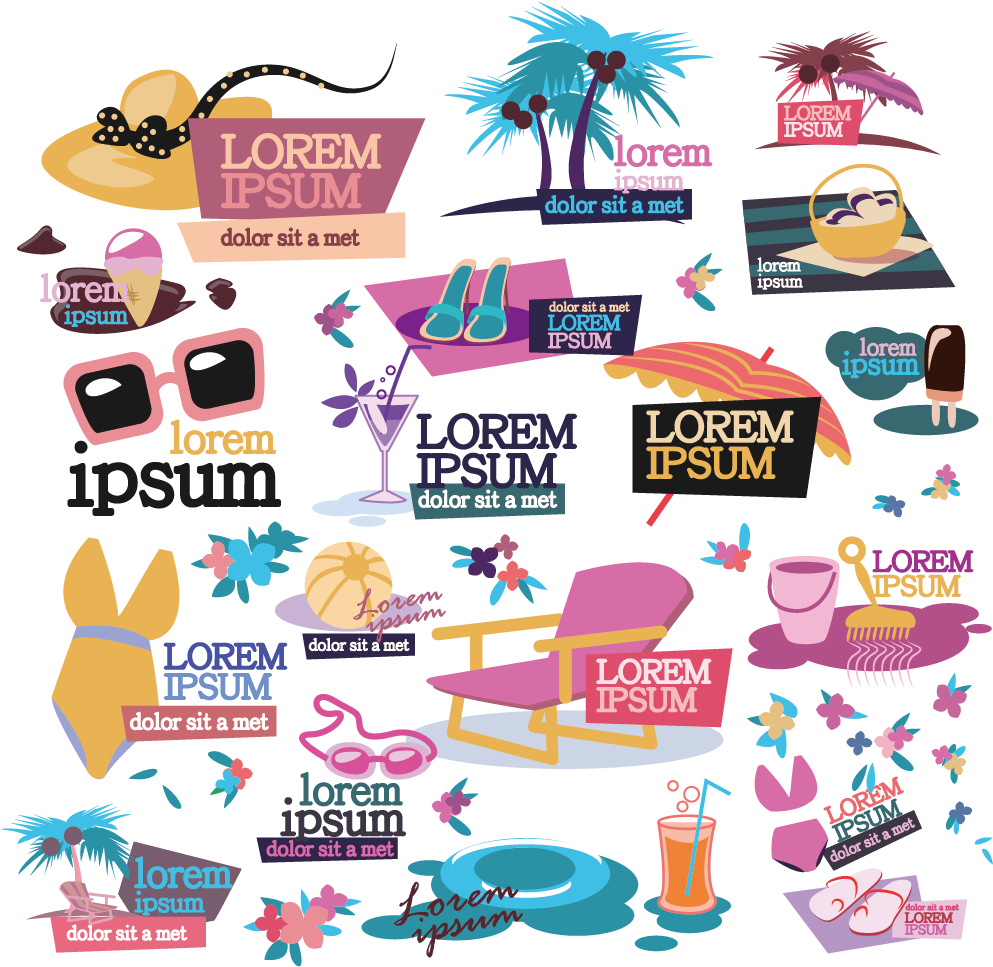 Summer Vacation Icons Set