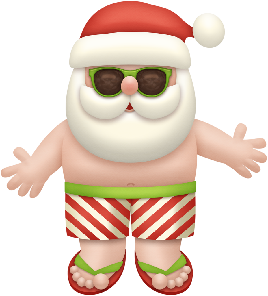 Summer Vacation Santa Claus PNG with transparent background