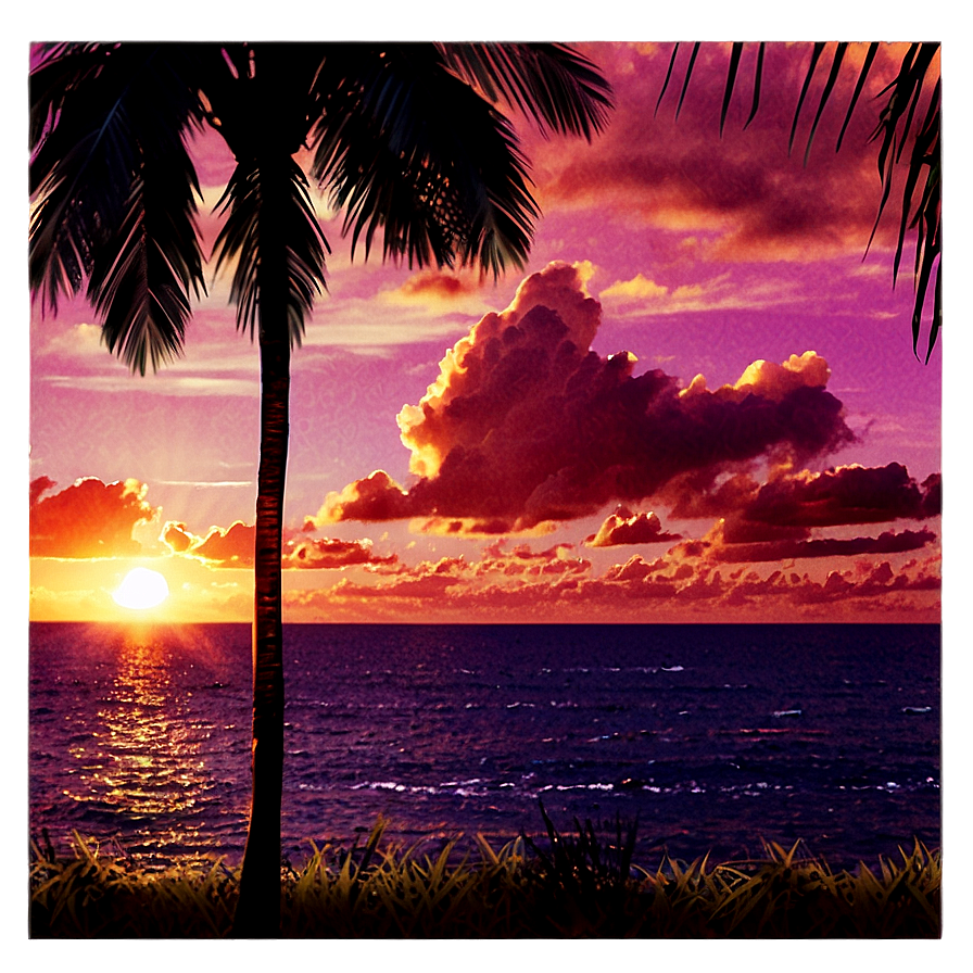 Summer Vacation Sunset Png Kds87