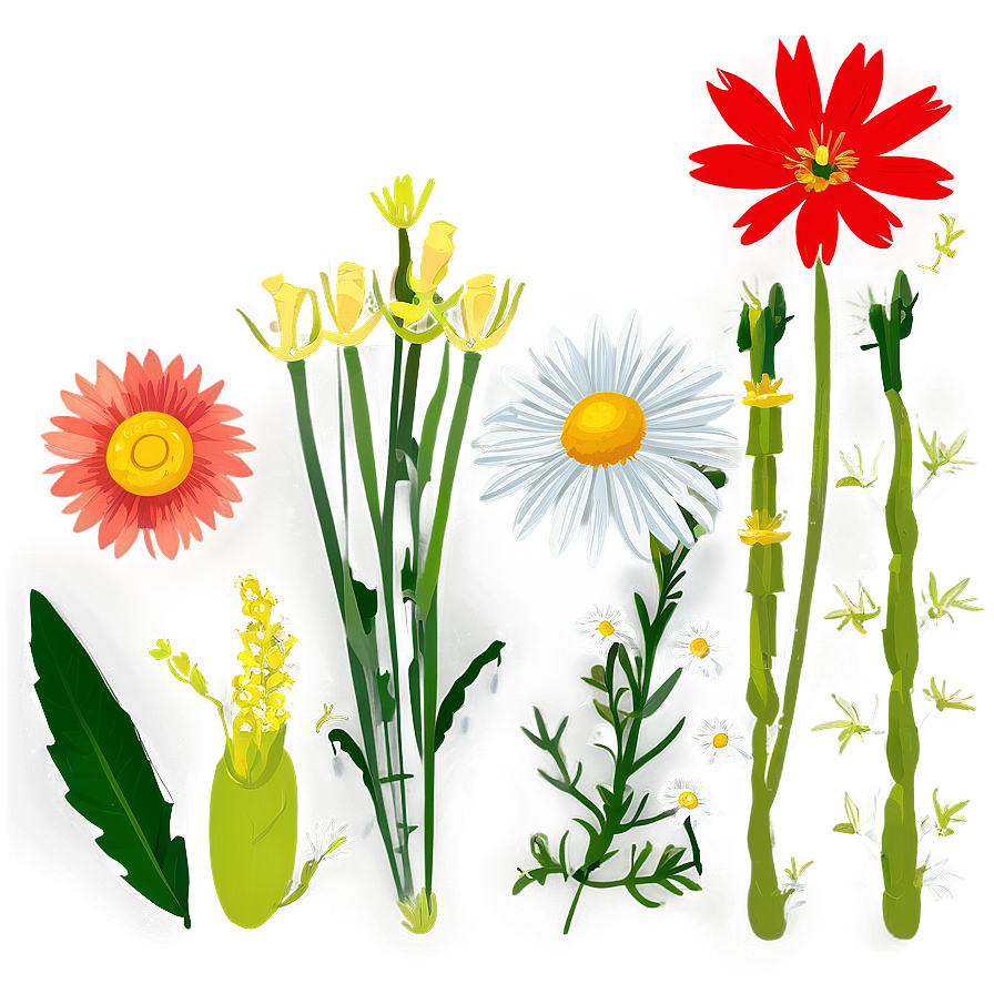Summer Wildflowers Field PNG pbp89 PNG with transparent background