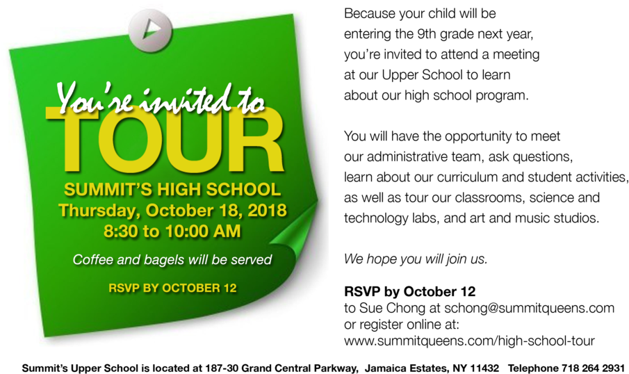 Summit High School Open House Invitation2018