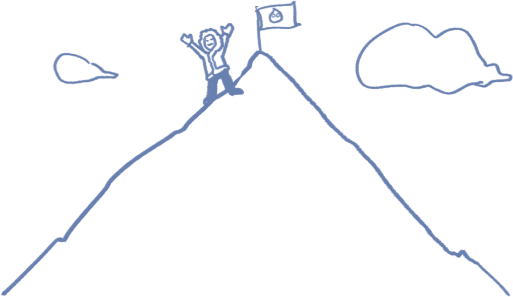 Doodle Of Person Climbing Mountain - Mountain Climbed Doodle, HD Png Download PNG with transparent background