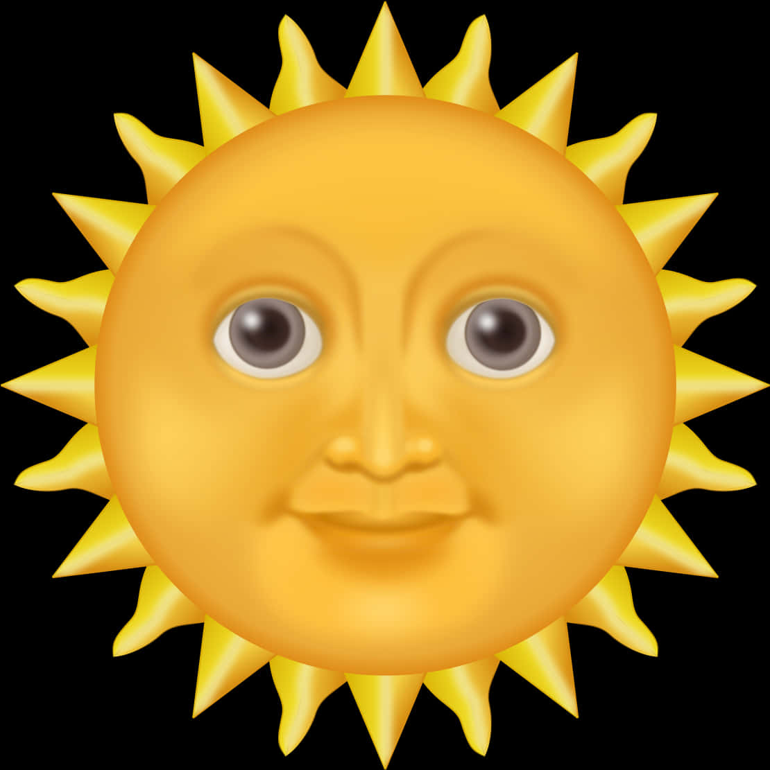 Sun Face Emoji PNG with transparent background