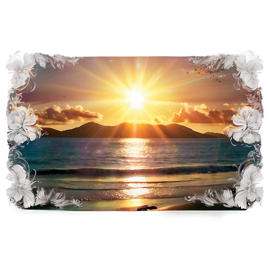 Sun Flare Beach View Png 06122024