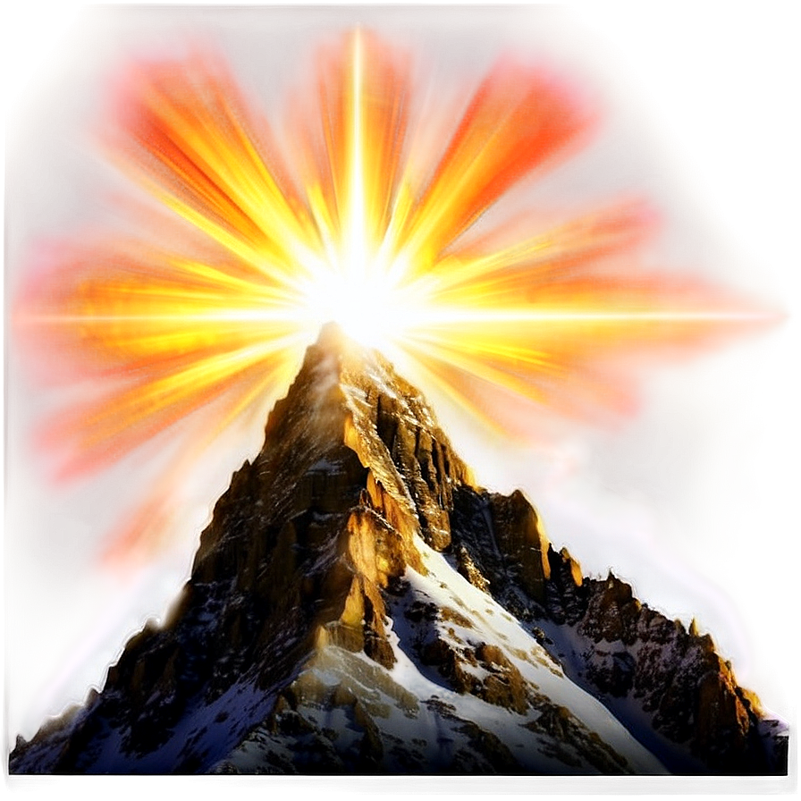 Sun Flare Mountain Peak Png Nom49