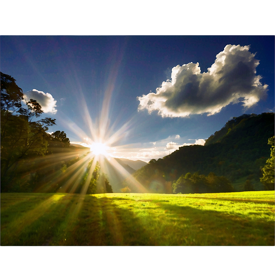 Sun Flare Scenic View Png 25