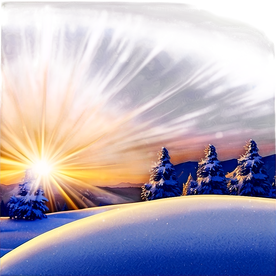 Sun Flare Winter Scene Png 93