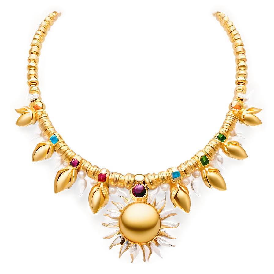 Sun Gold Necklace Png Six