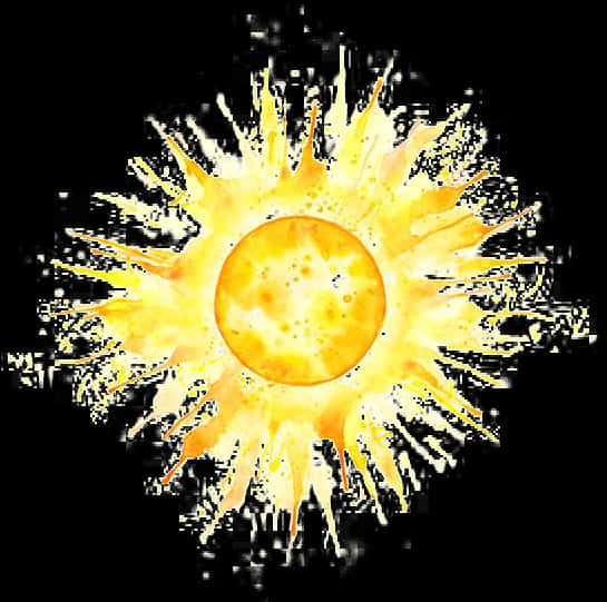 #sun #watercolor #summer #freetoedit #splatter #overlay - Watercolor Sun Tattoo, HD Png Download PNG with transparent background