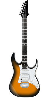 Sunburst Electric Guitar PNG with transparent background