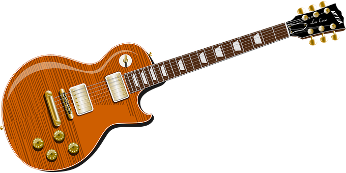 Sunburst Electric Guitar Illustration PNG with transparent background