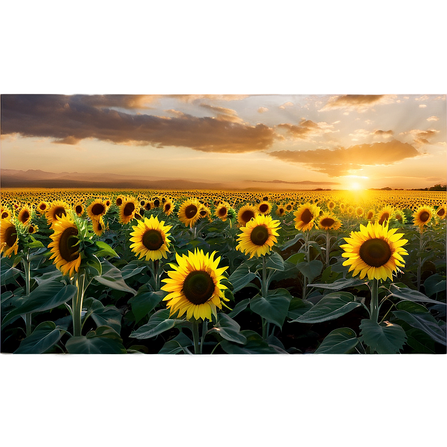Sunflower Field Sunrise PNG 54 PNG image with a transparent background, free high-resolution download