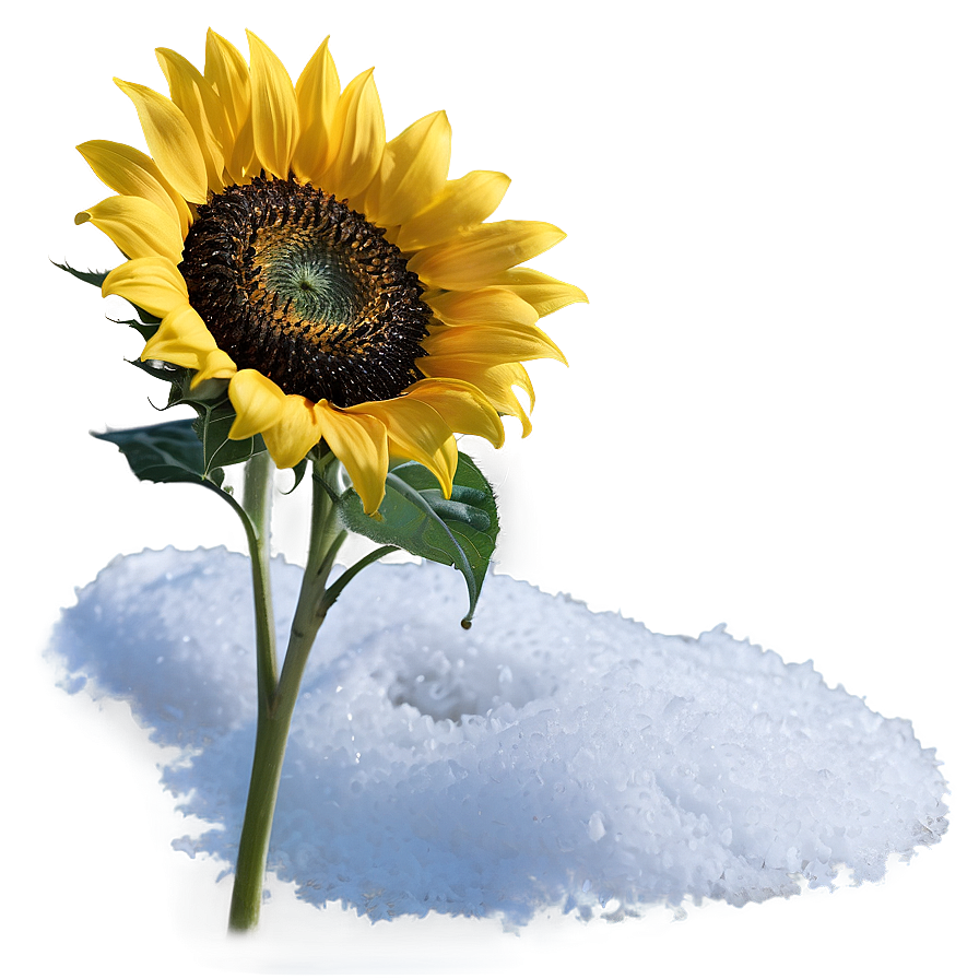 Sunflower In Snow Png Mro