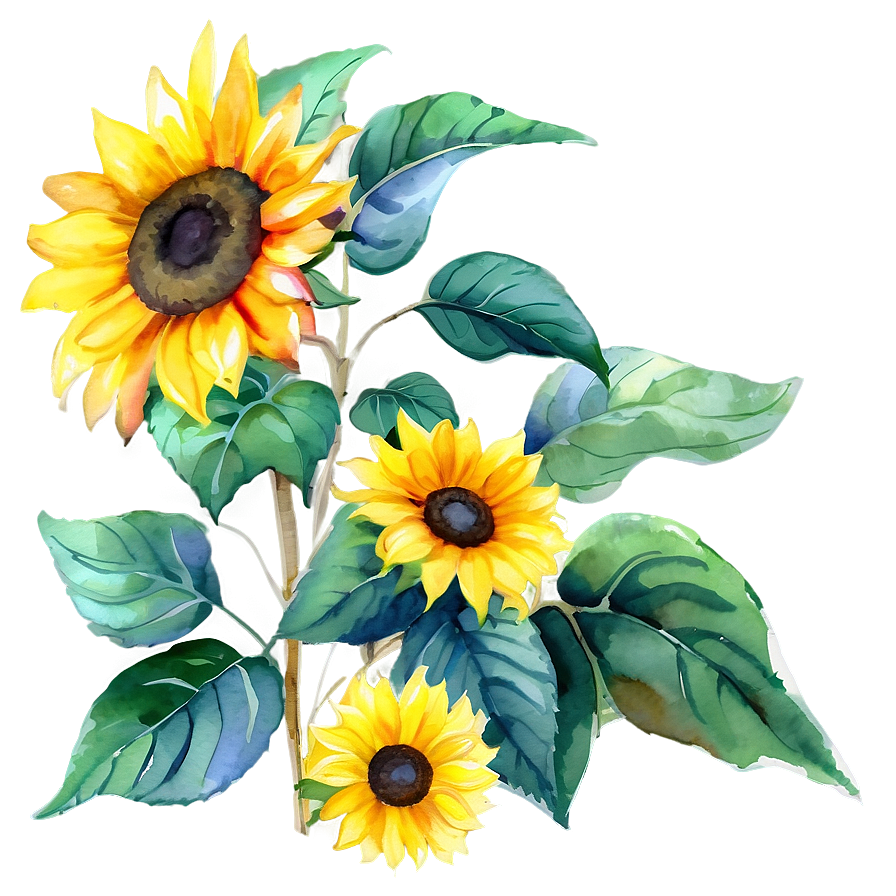 Sunflower Watercolor Diy Craft Png 41