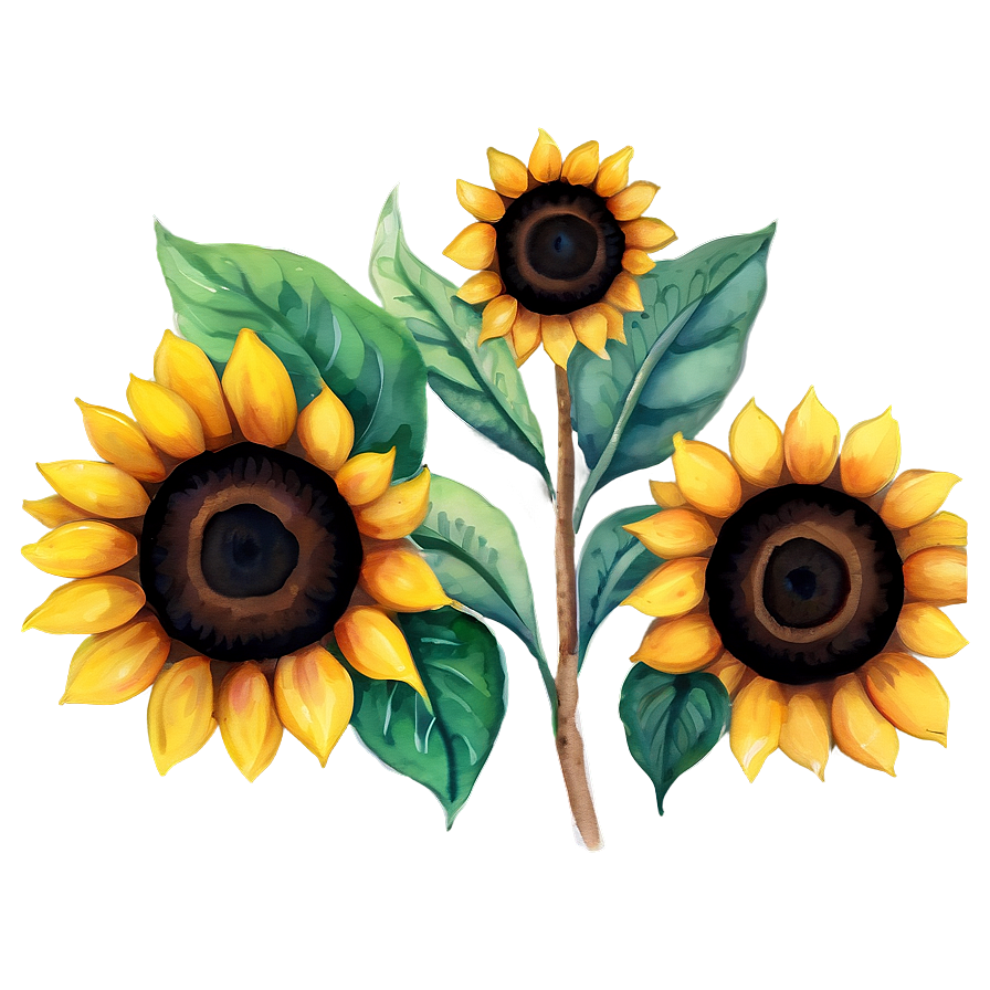 Sunflower Watercolor Diy Craft Png Ten