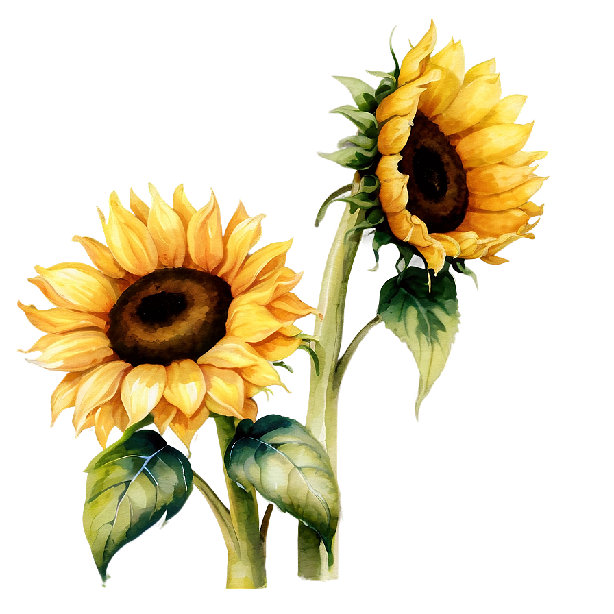 Sunflower Watercolor Diy Craft Png Wcv