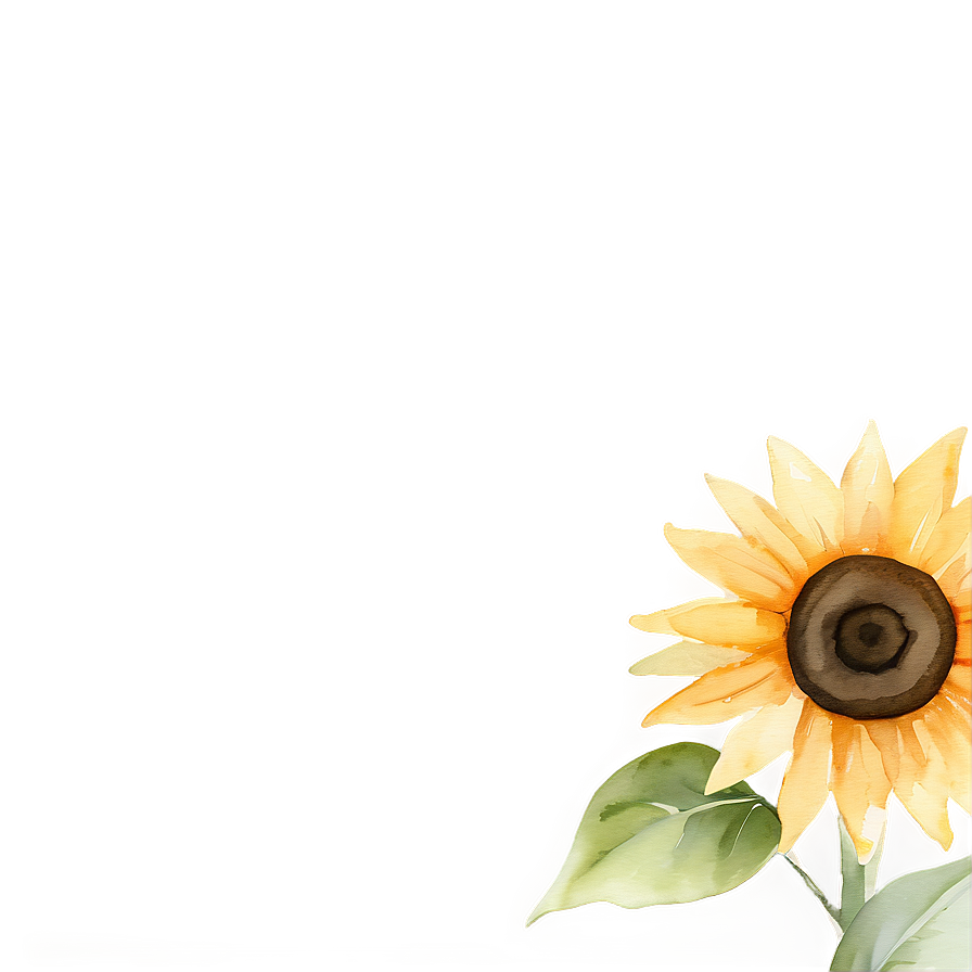 Sunflower Watercolor Presentation Slide Png Vae53