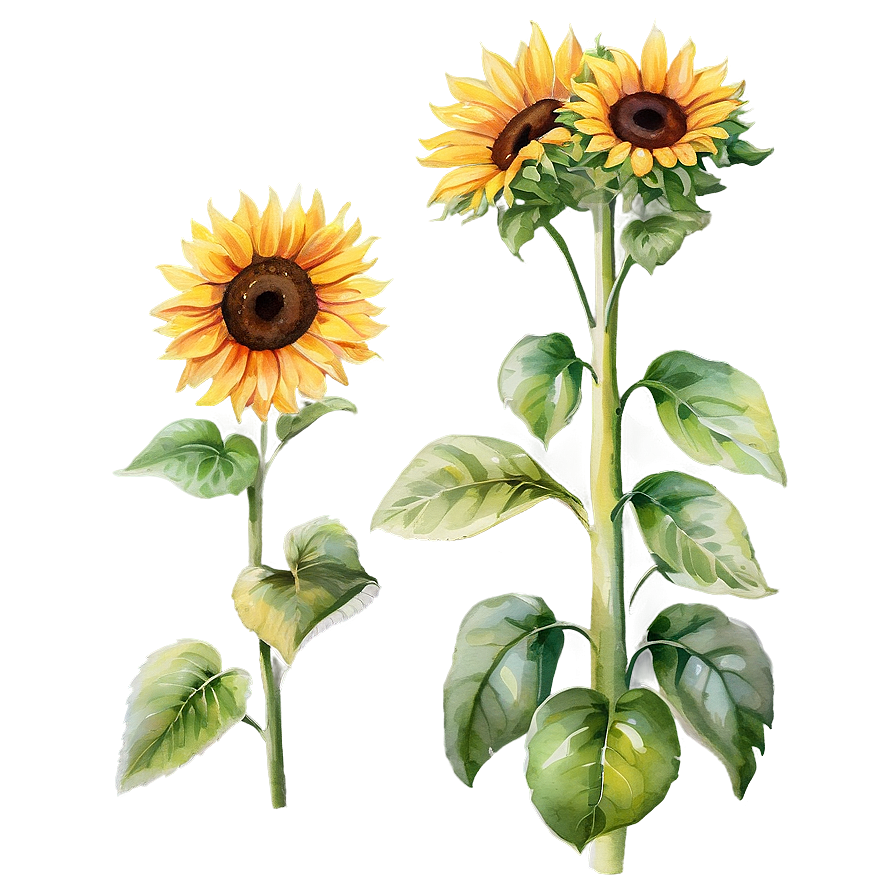 Sunflower Watercolor Summer Theme Png Xjy