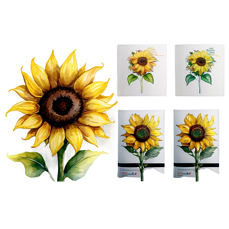 Sunflower Watercolor With Quotes Png 06272024