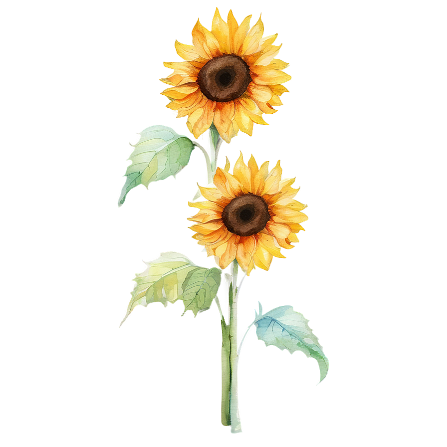 Sunflower Watercolor With Quotes Png 49