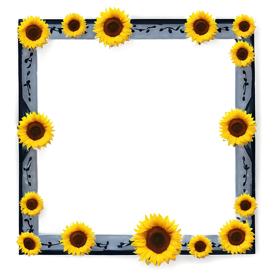 Sunflower Wedding Frame Png 06262024