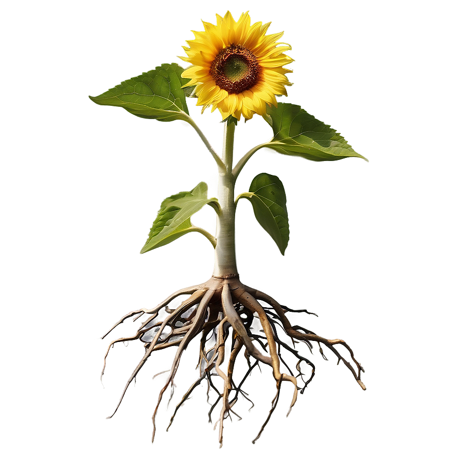 Sunflower With Roots Png Vhh