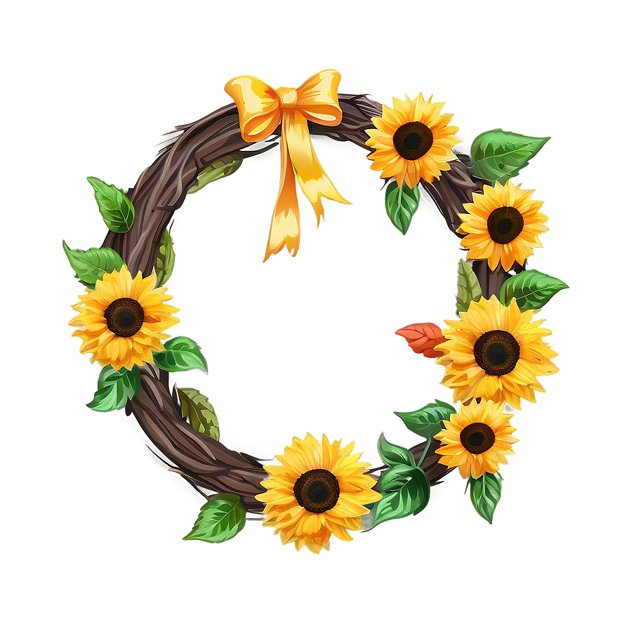 Sunflower Wreath Png Etp43